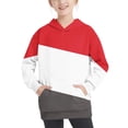 thumbnail image 1 of Blouses pour Filles, Col Rond, Chandail à Capuche Surdimensionné, Mode Enfants, Manches Longues, Chandail-Over, 4-14 Ans, pour Filles et Garçons, Chandail en Molleton Rouge 9T, 1 of 6