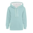 thumbnail image 3 of TRUBKH hoodies for women Fleece Sweatshirts womens long sleeve tops comfrt hoodie pullover sweaters for women Autumn Solid Color Pocket Loose Casual Long Sleeved Hooded Sweatshirt Mint Green L, 3 of 3