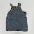 thumbnail image 3 of KYAIGUO 1-9Y Kids Toddler Girls Summer Demin Dresses Sundress Spaghetti Strap Dress Baby Sleeveless Midi Jeans Dress, 3 of 10