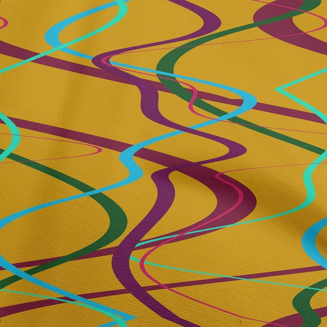 oneOone Polyester Spandex Orange Fabric Geometric Sewing Material Print Fabric By The Yard 56 Inch Wide-BY