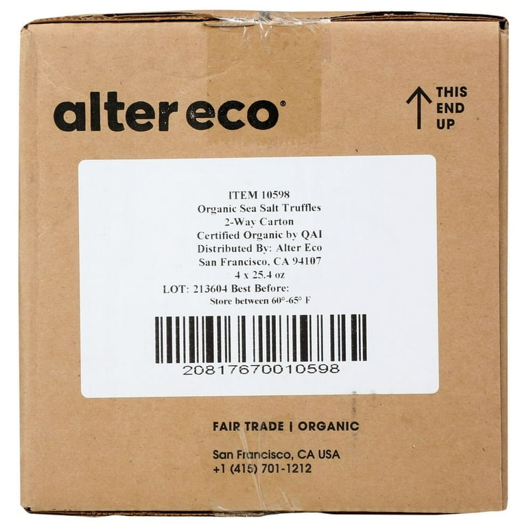 Alter Eco Organic Dark Chocolate Sea Salt Truffle, 0.42