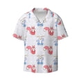thumbnail image 4 of Salouo Red Squirrel And Blue Rabbit Pattern Cuban Collar Shirts for Men Button-Down Shirt Men's Short Sleeve Shirts Hawaiian Shirts Casual Shirts -X-Large, 4 of 6