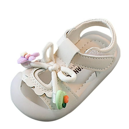 

Quealent Toddler Girls Sandal Beach Kids Summer Baby Sandals Soft Sole Non Slip Preschool Walking Shoes Cartoon Girls Girl Shoes Size 9 Toddler Beige 9.5