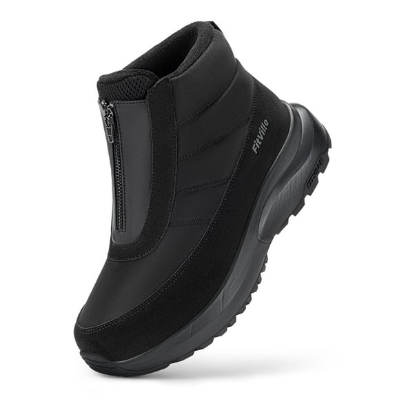 FitVille Women's Wide Waterproof Winter Snow Boots Zipper All-Day Warm Insulated Snow Boots for Women