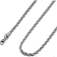thumbnail image 1 of Cadena de cuerda chapada en oro auténtico de 18 quilates, 4 mm, acero inoxidable, cadena de torsión, collar para hombre y mujer, 81 cm, 1 of 5