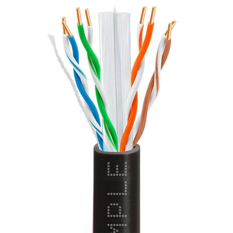 FS Cat6 1000ft Red PVC CMR UL Bulk Cable, Unshielded (utp), Solid, Pure Bare Copper, 23AWG, 550Mhz, Bulk Ethernet Cable 123971