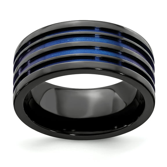 Edward Mirell Black Ti Blue Anodized 10mm Band