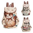 thumbnail image 3 of Mochila de lona de las mujeres de dibujos animados gato patrón escuela bolsillos bolsillos Casual Vi Abanopi Tipo 1, 3 of 6