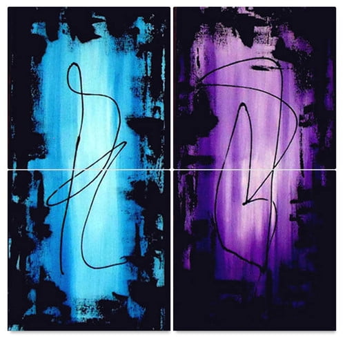 All My Walls We Were Once 3 by Linda Powell 4 Piece Painting Set