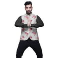 thumbnail image 4 of Atasi Floral Mens Casual Jackets Lightweight Partywear Indian Waistcoat Printed Nehru Jacket-X-Large, 4 of 6