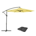 thumbnail image 1 of CorLiving 9.5ft Tilting Cantilever Outdoor Patio Umbrella with Steel Frame, 8 Support Arms, and Base Weights Included, 1 of 7