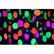Midnight Glo 78ft Neon Paper Garland Circle Dots Hanging Decorations for Birthday Party Wedding Decorations Black Light Reactive UV Glow Party (6 Pack)