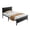 Black single 197*95*96 Full, variant on Sturdy Metal Bed Frame with Headboard - Full Size Platform Bed for Bedroom - Strong Support Structure - Black Double Bed 197x140x96 cm
