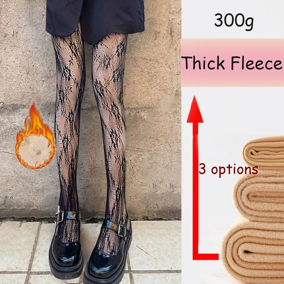 Double Fabric Black Fishnet Stockings For Women Fish Net Women Tights Fishnet Tights Ladies One Size Fit All 300g Fleeced Lined Pantyhose Tights Warm Women Tights for Winter Sheer Fishnet Tights Small