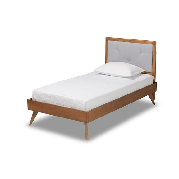 Baxton Studio Walnut Brown Finished Wood Twin Size Platform Bed