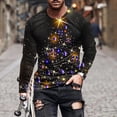 thumbnail image 1 of Blusas y camisas de manga larga con cuello redondo para hombre, blusa informal de manga larga con cuello redondo y estampado, blusa de poliéster para hombre, 1 of 5