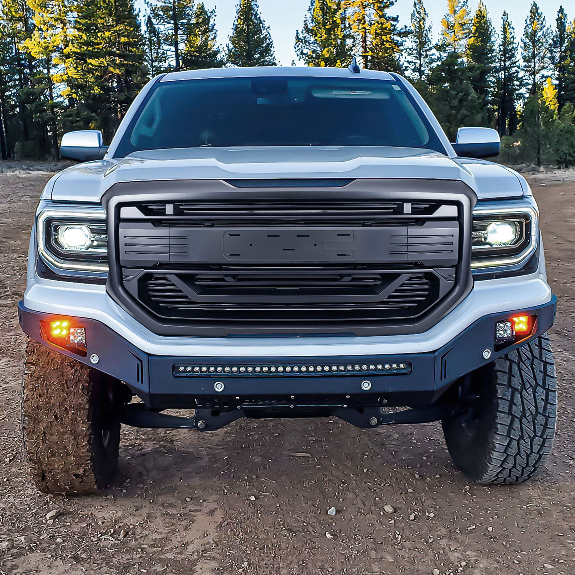 AMERICAN MODIFIED Armor Grille for 2016-2018 GMC Sierra 1500, Matte Black