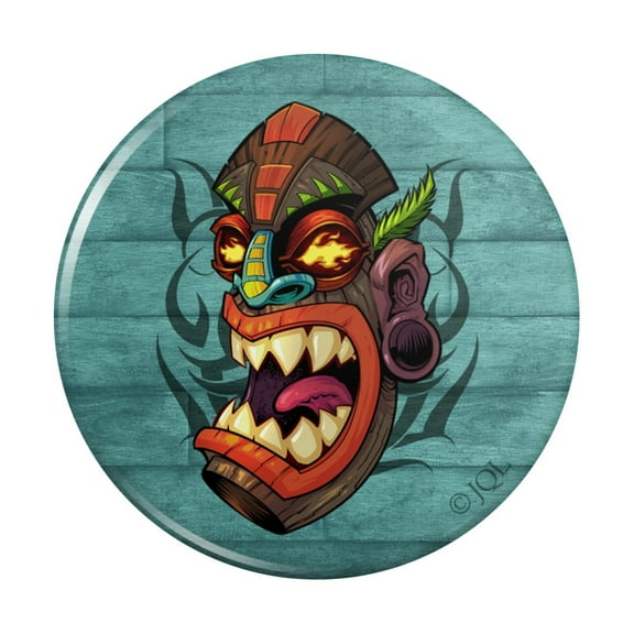 Tiki Head Island Tropical Hawaii Kitchen Refrigerator Locker Button Magnet