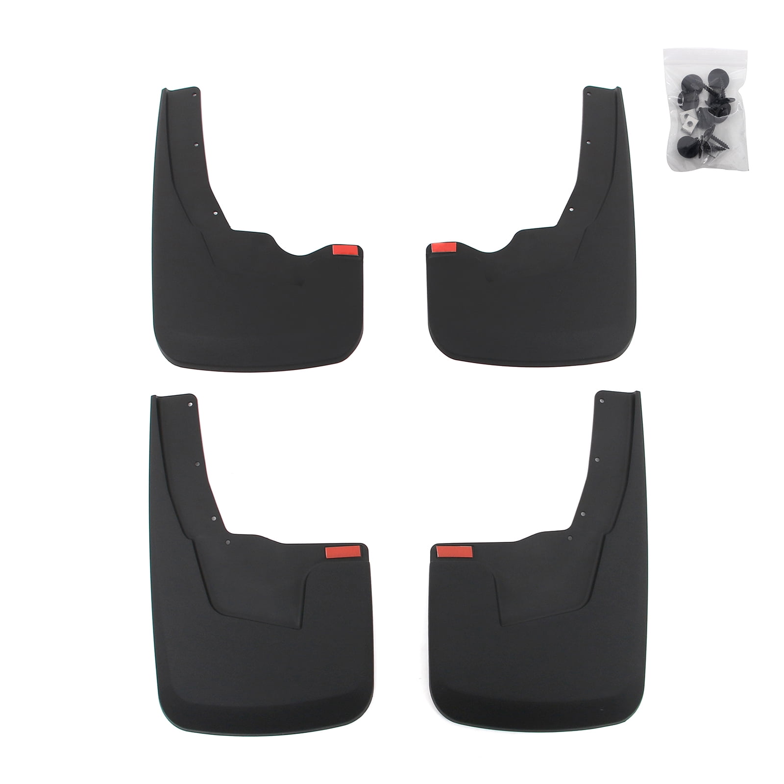 Ikon Motorsports Mud Flaps Splash Guards Fits 2019-2024 Dodge Ram 1500 With OE Fender Flares, Textured Black PP Front & Rear Side Mudflaps Accessories 4PCS
