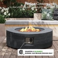 thumbnail image 6 of UPHA 42-inch Outdoor Propane Round Fire Pit Table 50000 BTU Gas Concrete FirePit for Outside Patio with Lava Rocks, Rain Cover, Dark Grey, 6 of 9