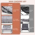 thumbnail image 5 of Pirecart Outdoor Papasan Rocking Chair, Lounge Chair with Cushion & Side Pocket, Metal Frame, Patio Rocker Chair for Balcony Backyard, Gray, 5 of 13