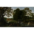 thumbnail image 2 of Esaias van de Velde 18x12 Black Ornate Wood Framed Double Matted Museum Art Print Titled - Courtly Procession Before Abstpoel Castle (1619), 2 of 5