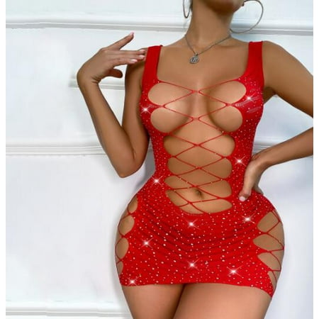 

Quealent Lingerie Bodysuit Women Lingerie Set Lace Teddy Strap Babydoll Bodysuit with Garter Belts Sexy Bra and Panty Sets Red One Size
