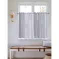 thumbnail image 6 of Kitchen Curtains 45 Inches length, Navy Blue Striped Window Treatment Curtain Drapes, Navy Blue White Stripes Farmhouse Lightweight Window Panels for Living Room Bedroom, 52"x45", 2 Panels, 6 of 7