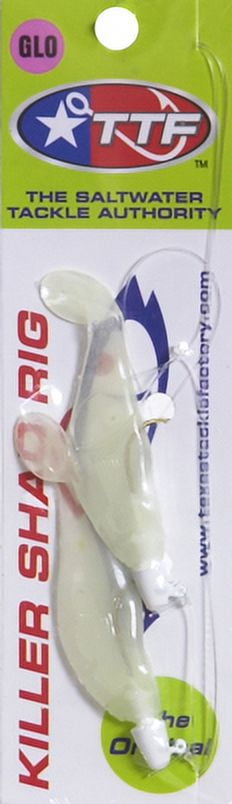 Texas Tackle Factory Double Shad Rig Softbait Duo Pack, Glow White, 1/4 oz