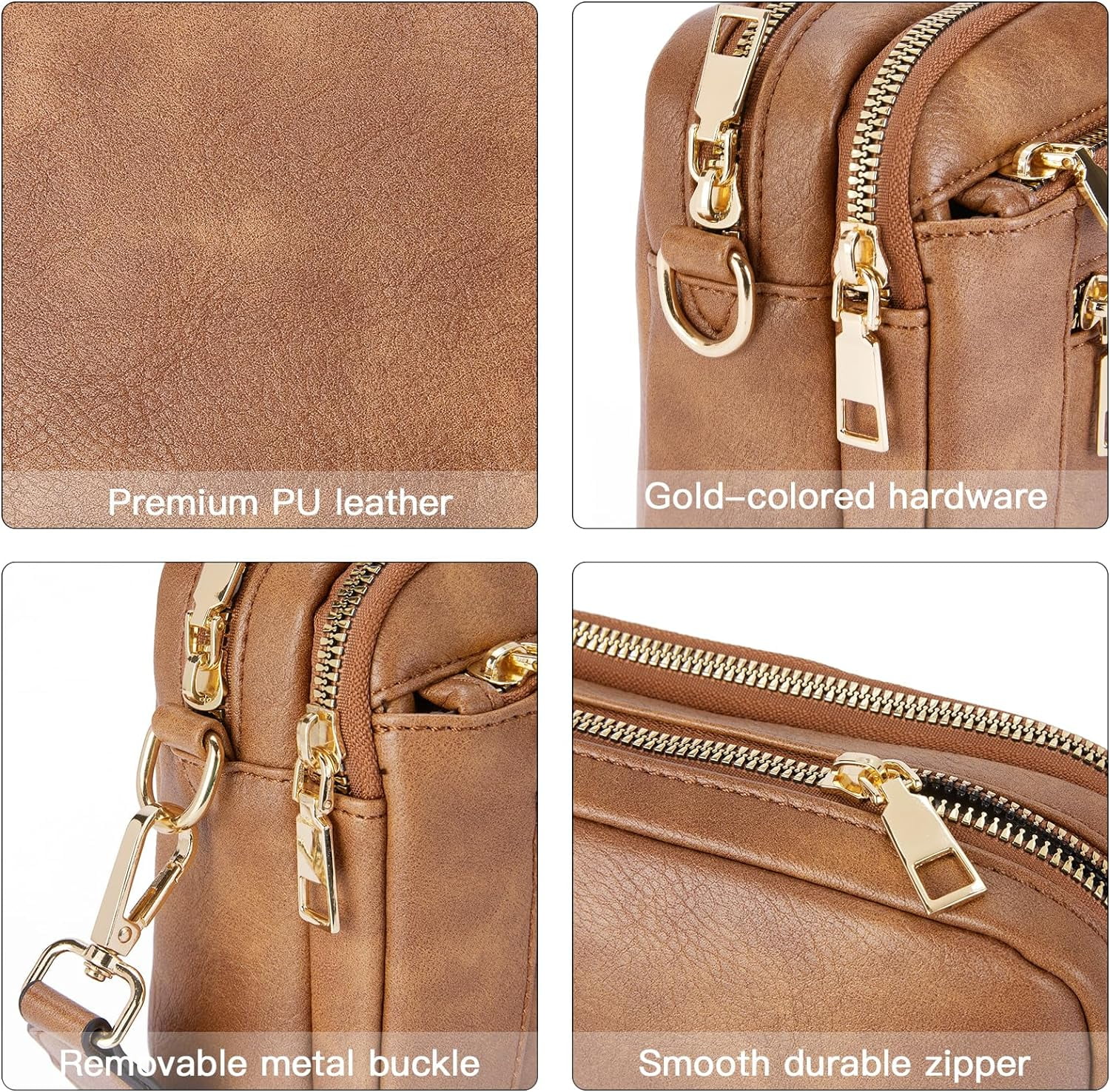 Crossbody Purse for Women Small Crossbody Bags Trendy Vegan Leather with Adjustable Shoulder Strap