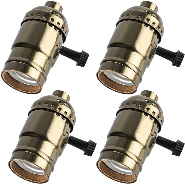 Jackyled Ul Listed 3 Way Lamp Socket Replacement E26 E27 Medium Base With Turn Knob Switch 4 Pack Com Jackyled Ul Listed 3 Way Lamp Socket, How To Tell If A Lamp Socket Is 3 Way Or 4