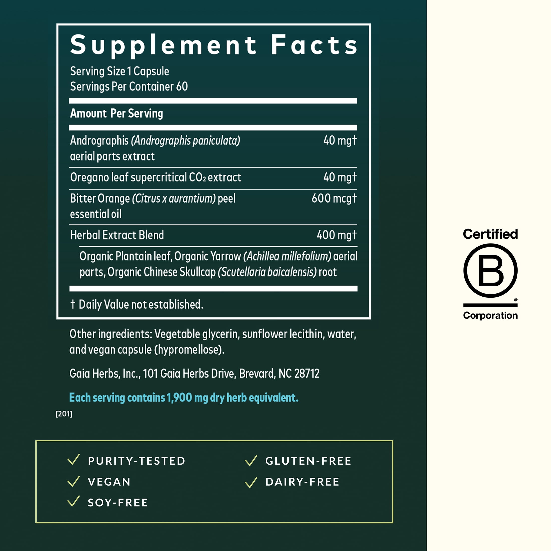 Gaia Herbs Sinus & Lung Supreme - Lung Support Supplement with Herbs Traditionally Used to Support Respiratory & Sinus Health* - Vegan, Gluten-Free & Dairy Free - 60 Liquid Phyto-Caps (60 Servings)