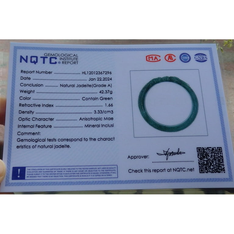 Certified Icy Green Burma 100% Natural A JADE Jadeite Snake