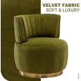 thumbnail image 4 of Velvet Swivel Barrel Chair, Modern Upholstered Accent Chair, 360° Swivel Round Lounge Chair with Gold Metal Base, Comfy Arm Chair Sherpa Chair for Nursery, Living Room, Bedroom, Club, Office, 4 of 18