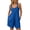 Dark Blue, variant on Women Sleeveless Strap Jumpsuit Backless Loose Waist Summer Street Style Straight Leg Three Quarter Pants