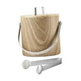 thumbnail image 3 of Cubo de hielo de acero inoxidable Cubo de hielo de metal con tapa y pinza Recipiente para bebidas de metal multiusos para barbacoa Actividades al aire 14 L de grano de madera, 3 of 9