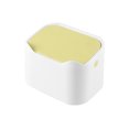 thumbnail image 2 of Cubo de basura de escritorio de plástico con tapa Cubo de basura de doble capa Cubo de basura pequeño para exteriores Dormitorio Cocina Almacenamiento y organización del hogar Blanco amarillo Yuarrent HA011433-03, 2 of 6