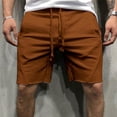 thumbnail image 2 of Fgnfyis Men S Loose Fashion Comfortable Jeans Star Shorts Summer Fashion Casual Heavyweight Five Point Trousers Mens Casual Shorts Brown XXL, 2 of 5