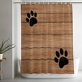 thumbnail image 4 of Farmhouse Shower Curtain, Cute Animal Claws Vintage Brown Wooden Board Waterproof Shower Curtain Set with 12 Hooks Lightweight Bath Curtains Fabric Bathroom Decor 48x72 Inches, 4 of 9