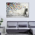 thumbnail image 2 of Banksy Graffiti Canvas Wall Art Butterfly Animal Painting Pictures Posters Prints Stretched and Unframed Street Art Graffiti Artwork for Living Room Bedroom Kitchen Decor Ready to Hang, 2 of 3