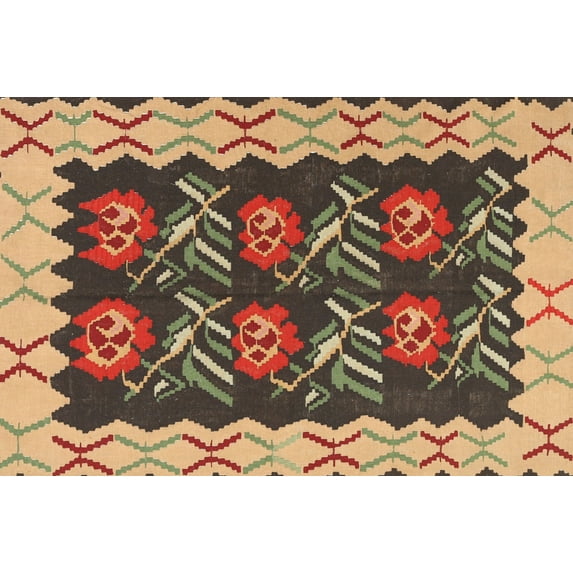 Ahgly Company Machine Washable Indoor Rectangle Contemporary Metallic Gold Area Rugs, 7' x 10'