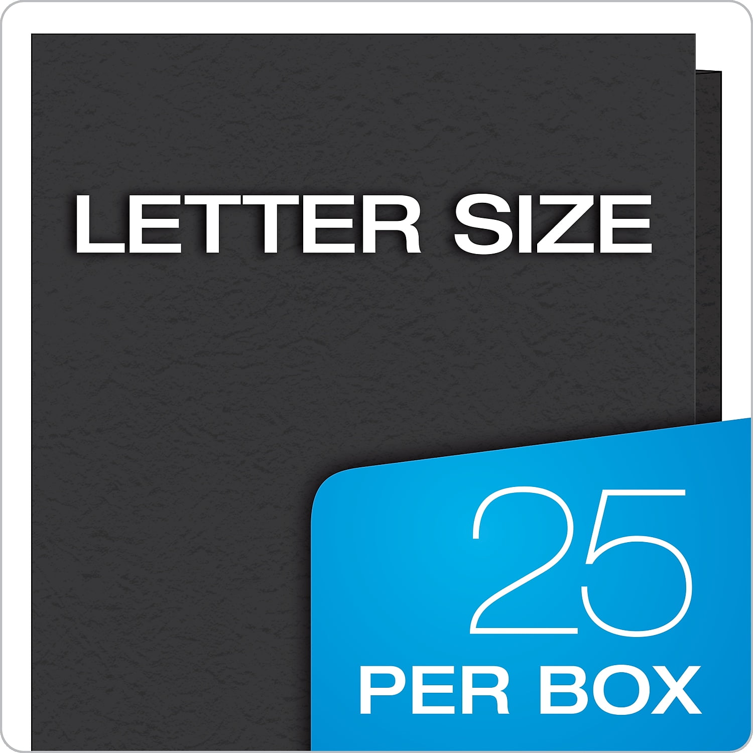 Oxford 57706 Paper Twin-Pocket Portfolio, Tang Clips, Letter, 1/2" Capacity, Black, 25/Box