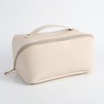 thumbnail image 1 of Bolsa de maquillaje para mujer de gran capacidad con tapeta grande abierta y bolsa de almacenamiento con cremallera de PU de alta gama, 1 of 6