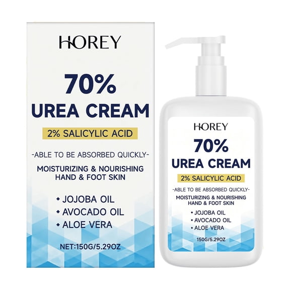 HOREY Urea Cream 70% Urea+2% Salicylic Acid For Hand and Foot Skin, Relieve Dryness, Flaking, Stubborn Dead Skin, Thick Calluses and Rough Hard Skin, 5.29 Oz