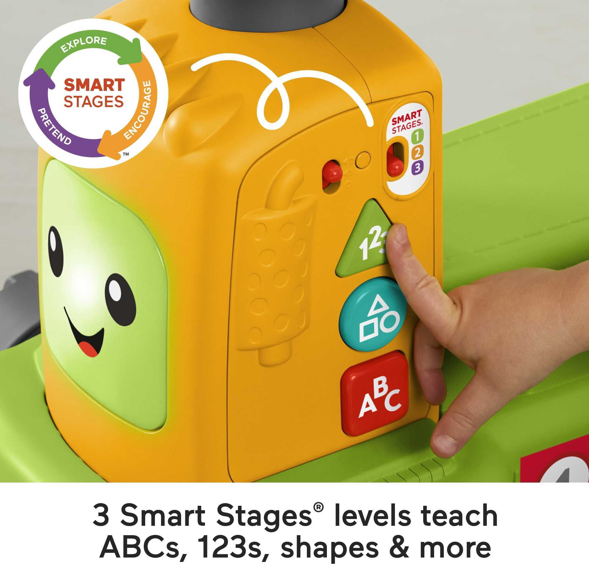 Fisher-Price Laugh & Learn 4-in-1 Farm to Market Tractor Ride-On Learning Toy for Baby & Toddlers