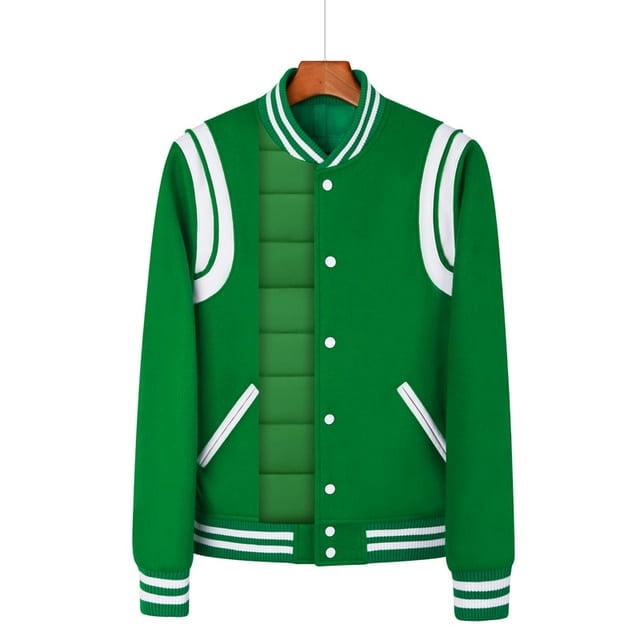 QueenLine Goose down baseball leather sleeve wool thickened college style warmth American style jacket