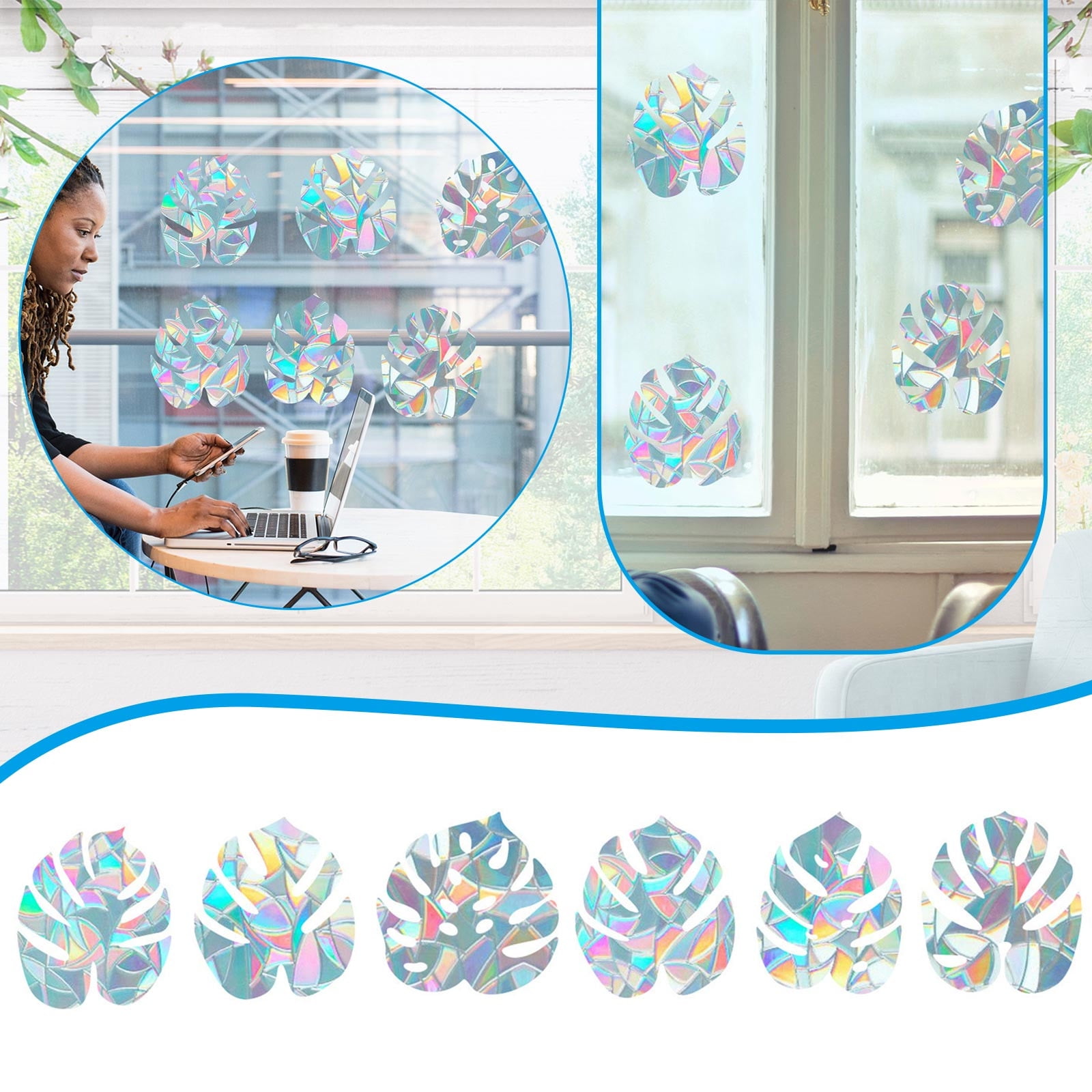 NEGJ Crash Window Stickers To Prot Ect Birds From Window Bumps Non Adhesive  Pris Matic Window Stickers Rainbow Stickers Product Boxes for Business 