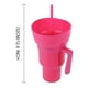 thumbnail image 2 of Contenedor portátil para refrigerios de 1000 ml, vaso y tazón de estadio a prueba de fugas, Combo 2 en 1 con pajita y mango para cine, viajes a casa, 2 of 6