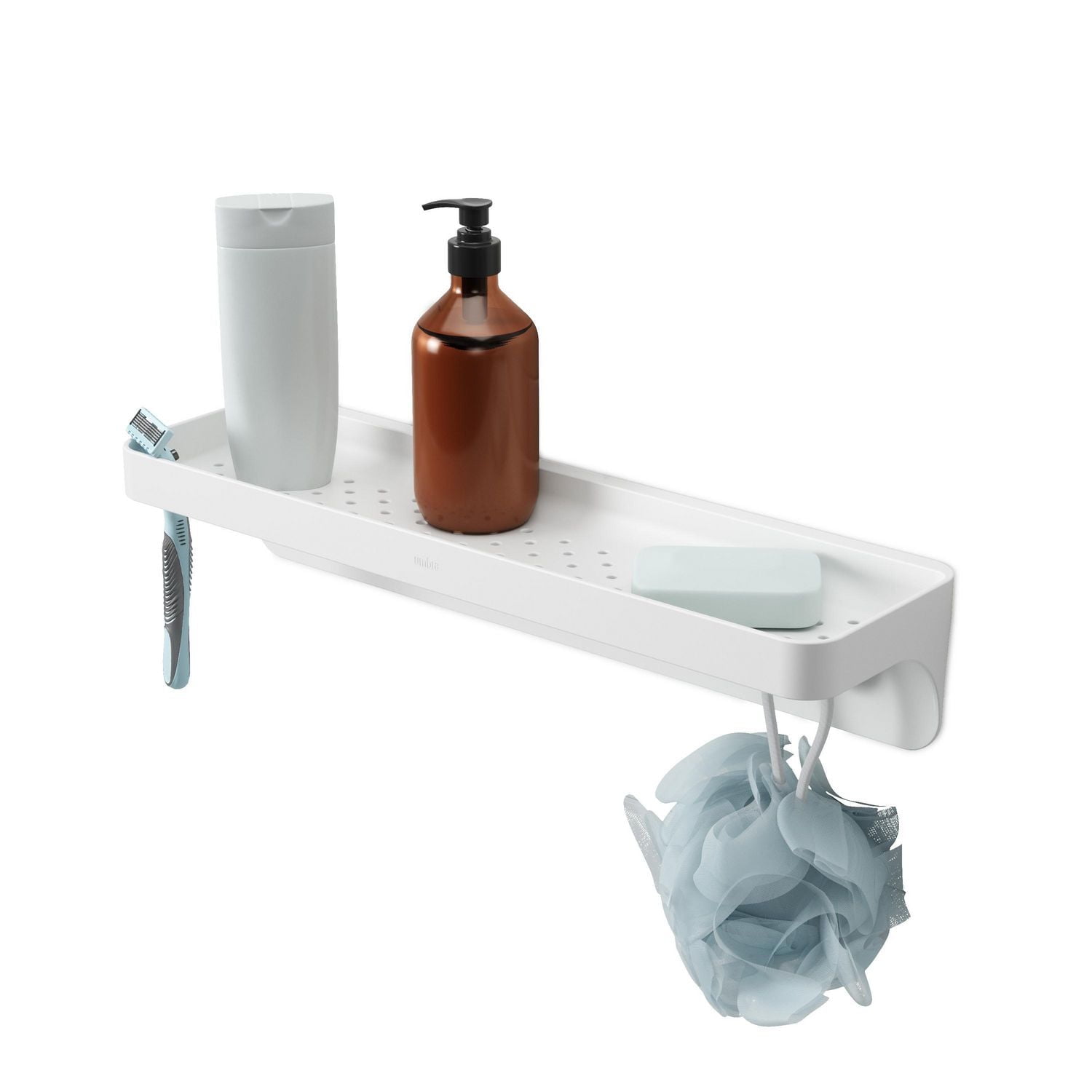 Umbra Flex Sure-Lock Bathroom Storage Shelf,White