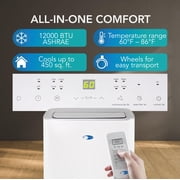 Whynter Portable Air Conditioner 13,500 BTU with Dehumidifier, Cooling Fan & Smart Wi-Fi for 500 Sq Ft Rooms, Includes AC Unit Window Kit, ARC-1050XP (10,000 BTU SACC), White